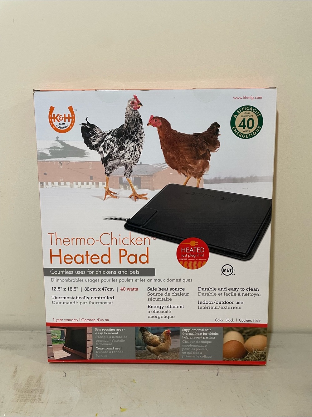 Thermo-Chicken Heated Pad — Black